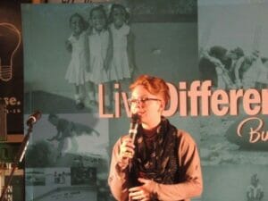 Person speaking at LiveDifferent event.