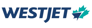 WestJet logo with stylized maple leaf